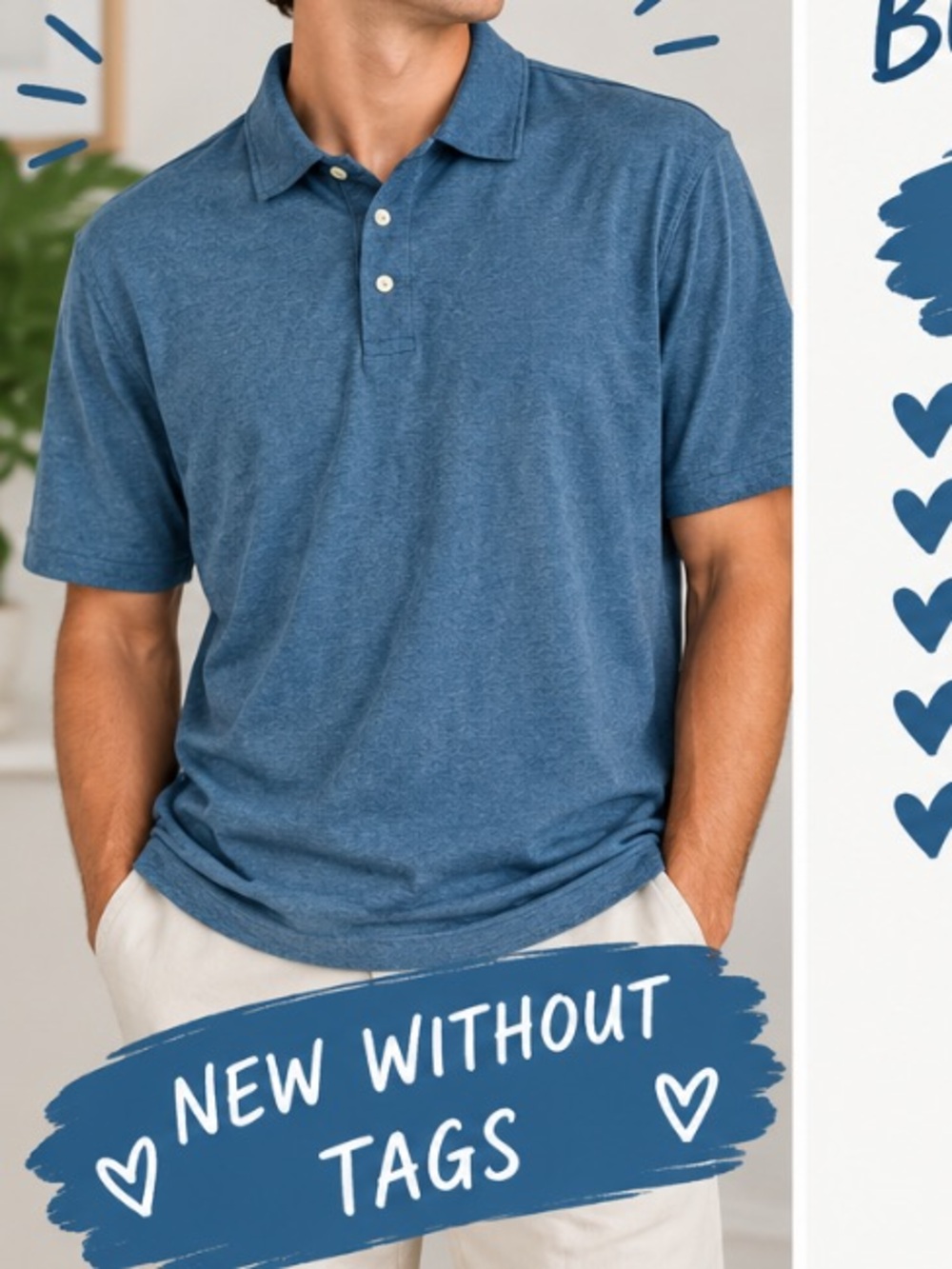 Old Navy Blue Knit Polo Shirt